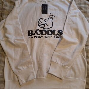 Barney Cools White Graphic Crewneck Sweater